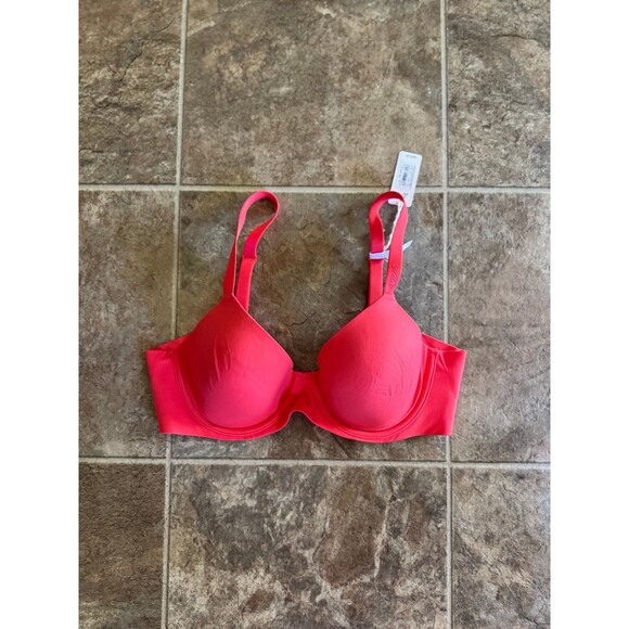 Aerie SMOOTHEZ Full Coverage Lightly Lined Bra Holiday Red Size 34C - Picture 1 of 7